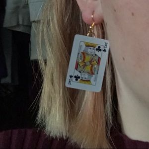 Playing card earrings